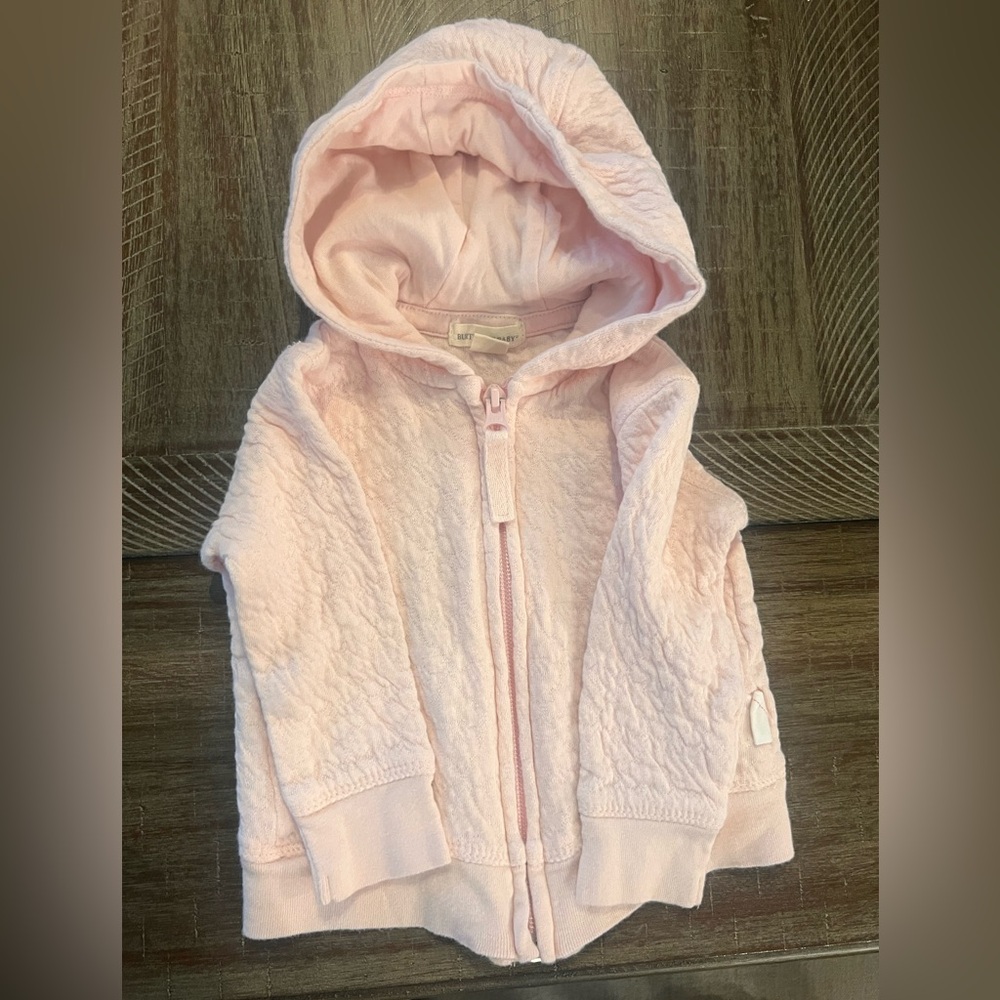 Burt’s bees baby pink hooded sweatshirt baby girl 3-6M